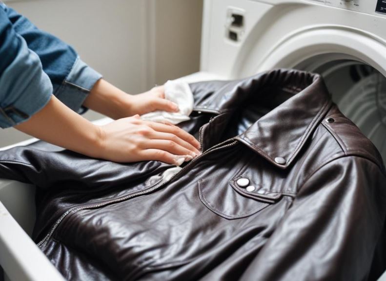 cleaning leather jacket from outside