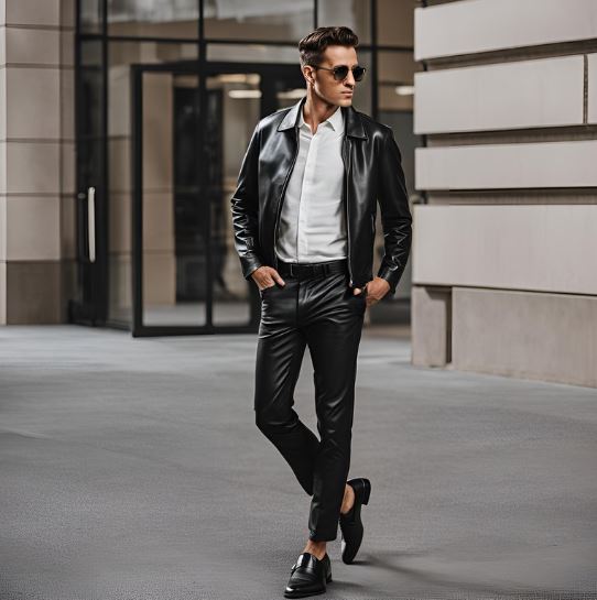 men's real black leather and oxford shoes