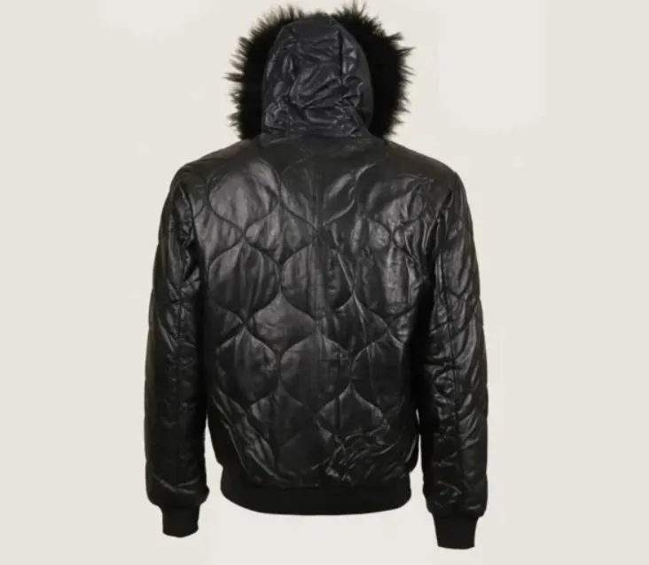 full grain puffer leather jacket by NOVIDO