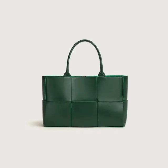 green tote leather bag for women